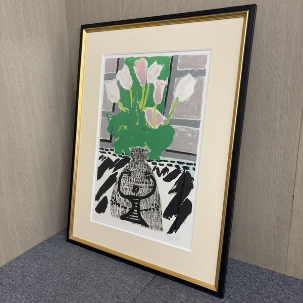 複製画 三岸節子 「雷が来る」額縁付き 複製画 三岸節子 「雷が来る