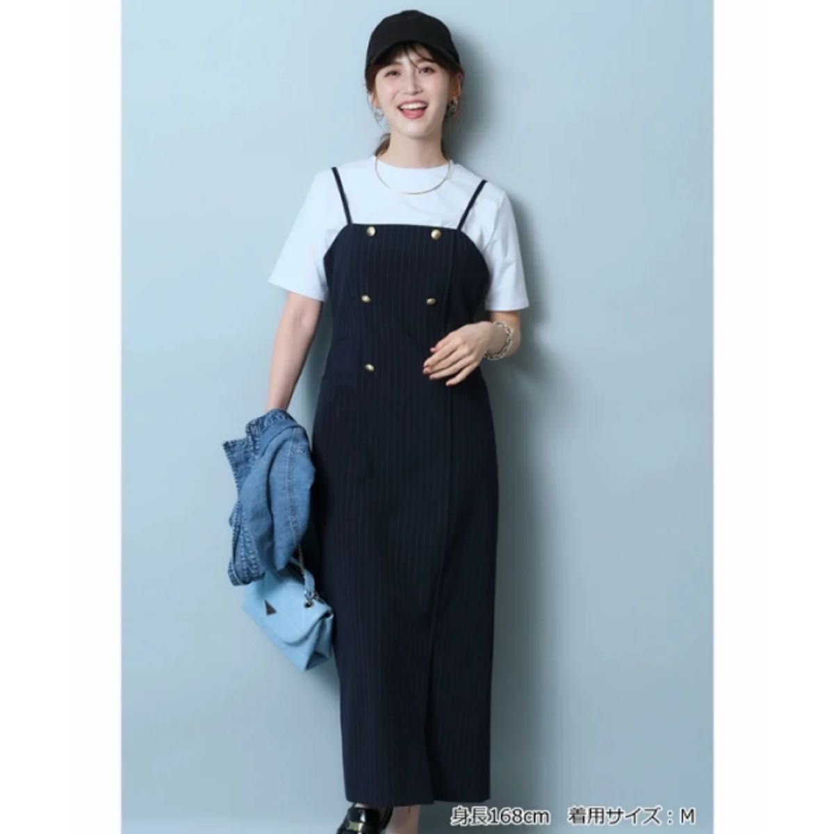 新品 ジャスグリッティー テーラリング キャミワンピース ツイード 黒