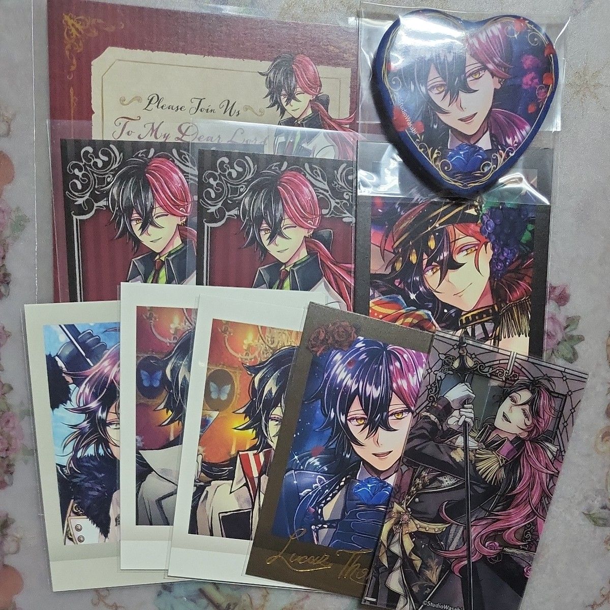 あくねこ】 ルカス 3周年 缶バッジ ステッカー バレンタイン チェキ