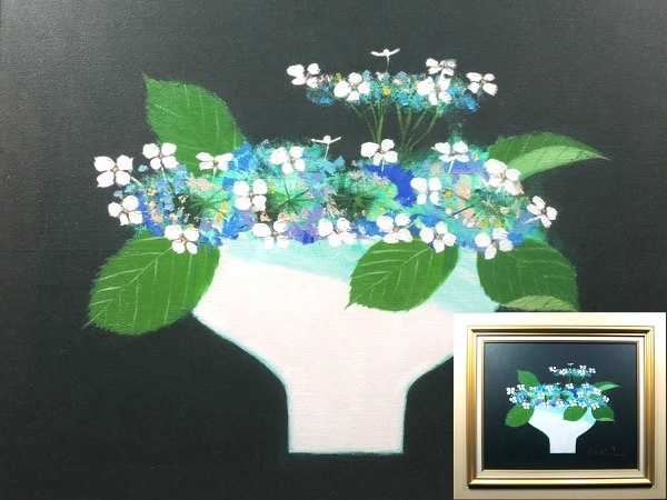 K.Nagato 油彩画 アジサイの花 2025年最新】紫陽花 絵画 - Yahoo