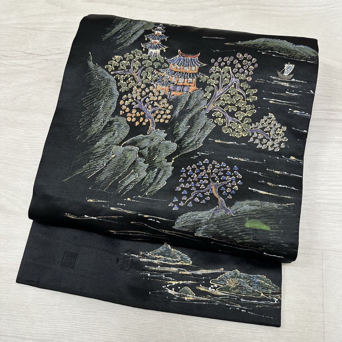 Yahoo!オークション -「黒繻子 帯」の落札相場・落札価格