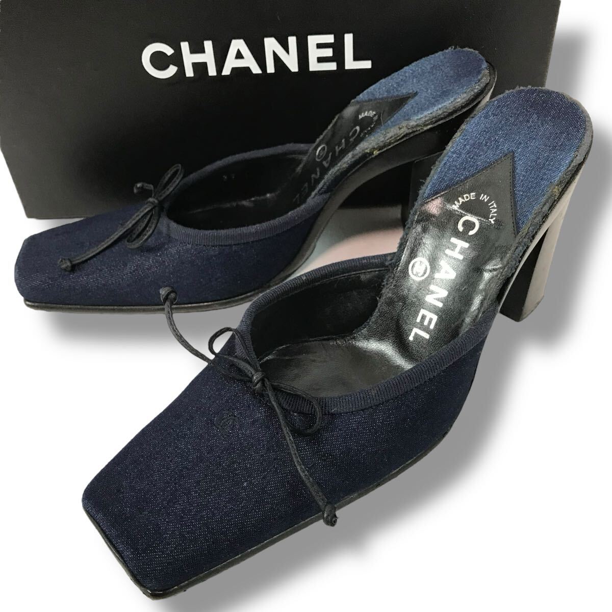 Yahoo!オークション -「デニムサンダル」(靴) (シャネル)の落札相場
