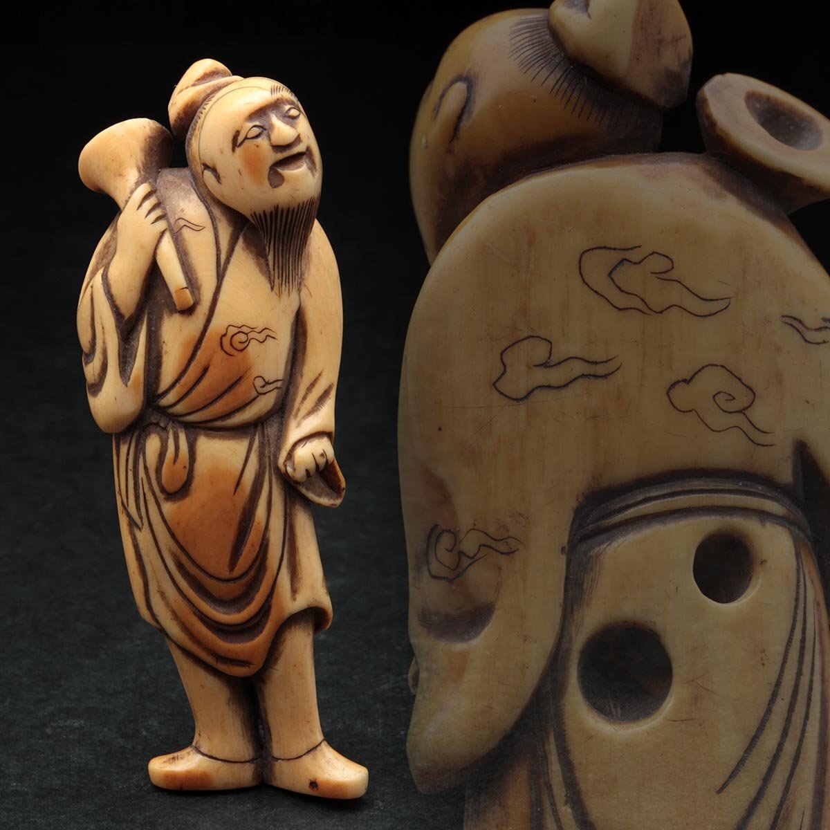 Yahoo!オークション -「牙彫」(根付) (東洋彫刻)の落札相場・落札価格