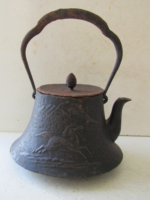 経年品】南部鉄器 天祐堂 鉄瓶 急須 鳥