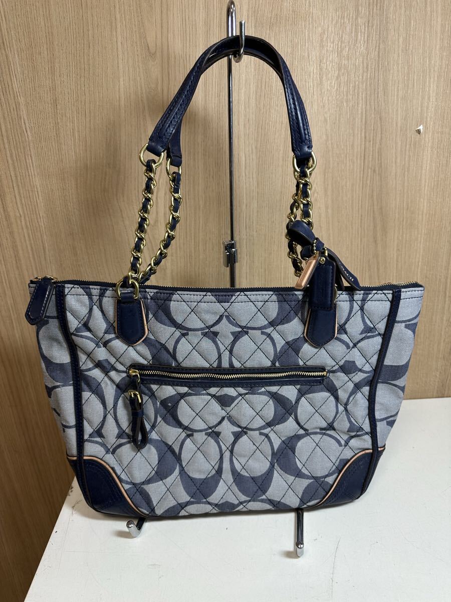 Yahoo!オークション -「コーチ シグネチャー ショルダーバッグ デニム