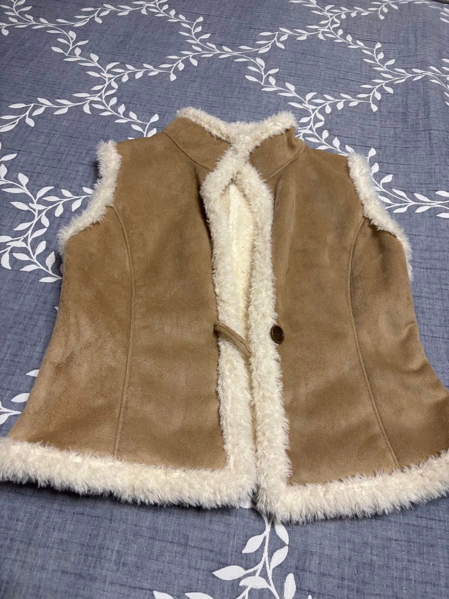 GDC Vegan Mouton Vest brown ムートンベスト ブラウン L キムタク着用