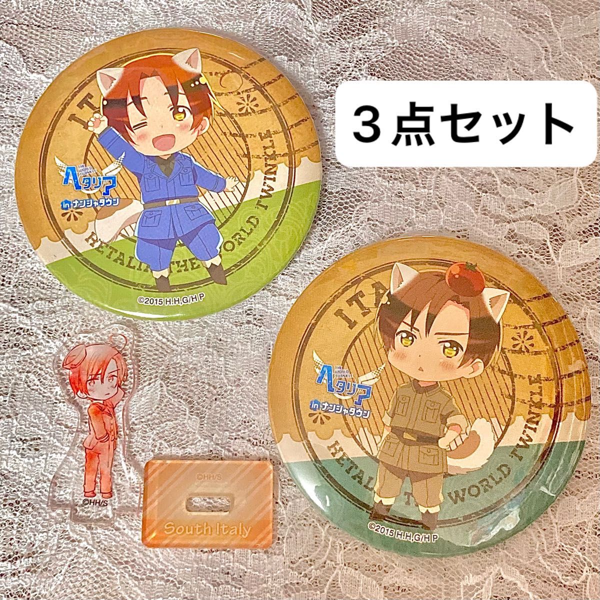 ヘタリア ロマーノ イタリア 水兵シリーズ 缶バッジ 2点セット｜Yahoo