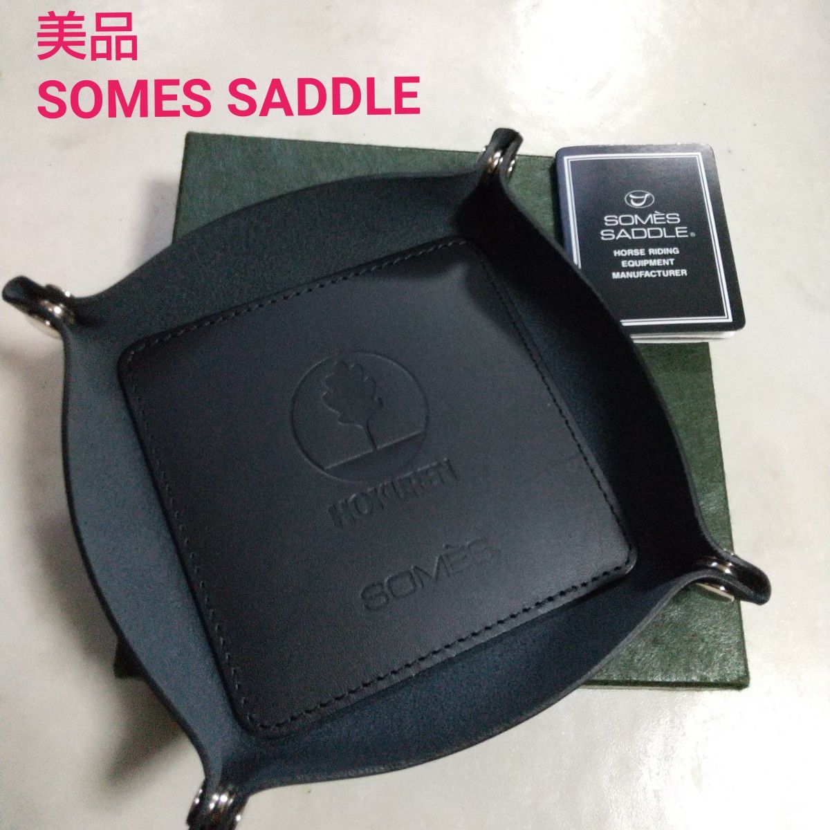 美品 SOMES SADDLE ソメスサドル ロゴ入り 巾着 男女兼用 バッグ