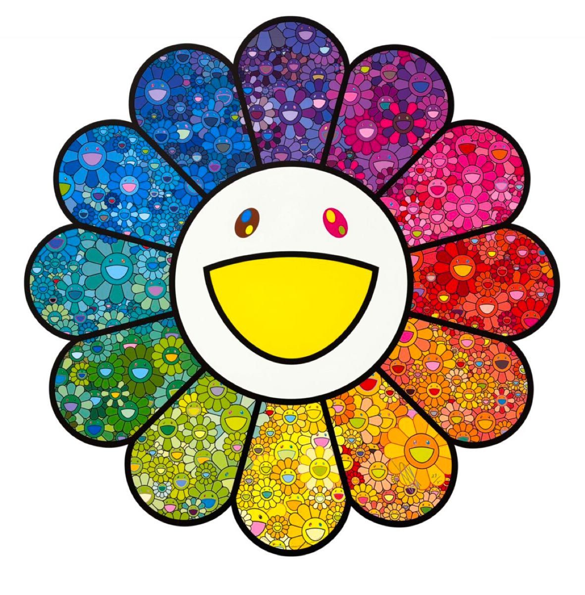 真作 村上隆 お花版画 花好財旺 マルチカラー kaikaikiki zingaro お