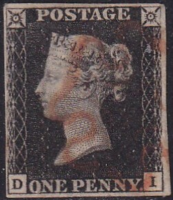 使用済切手 1枚セット ペニーBLACK,1ペニーブル、10 ペニーレッド 使用