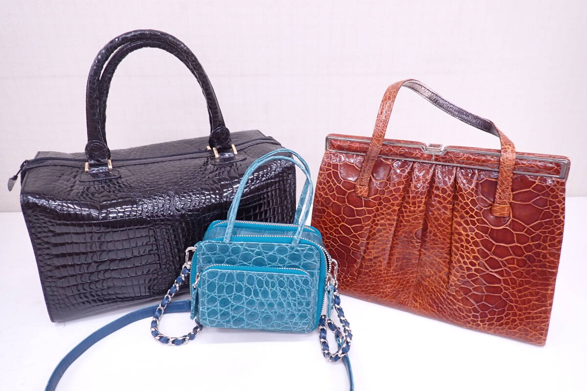 Yahoo!オークション -「genuine crocodile skin」(ハンドバッグ