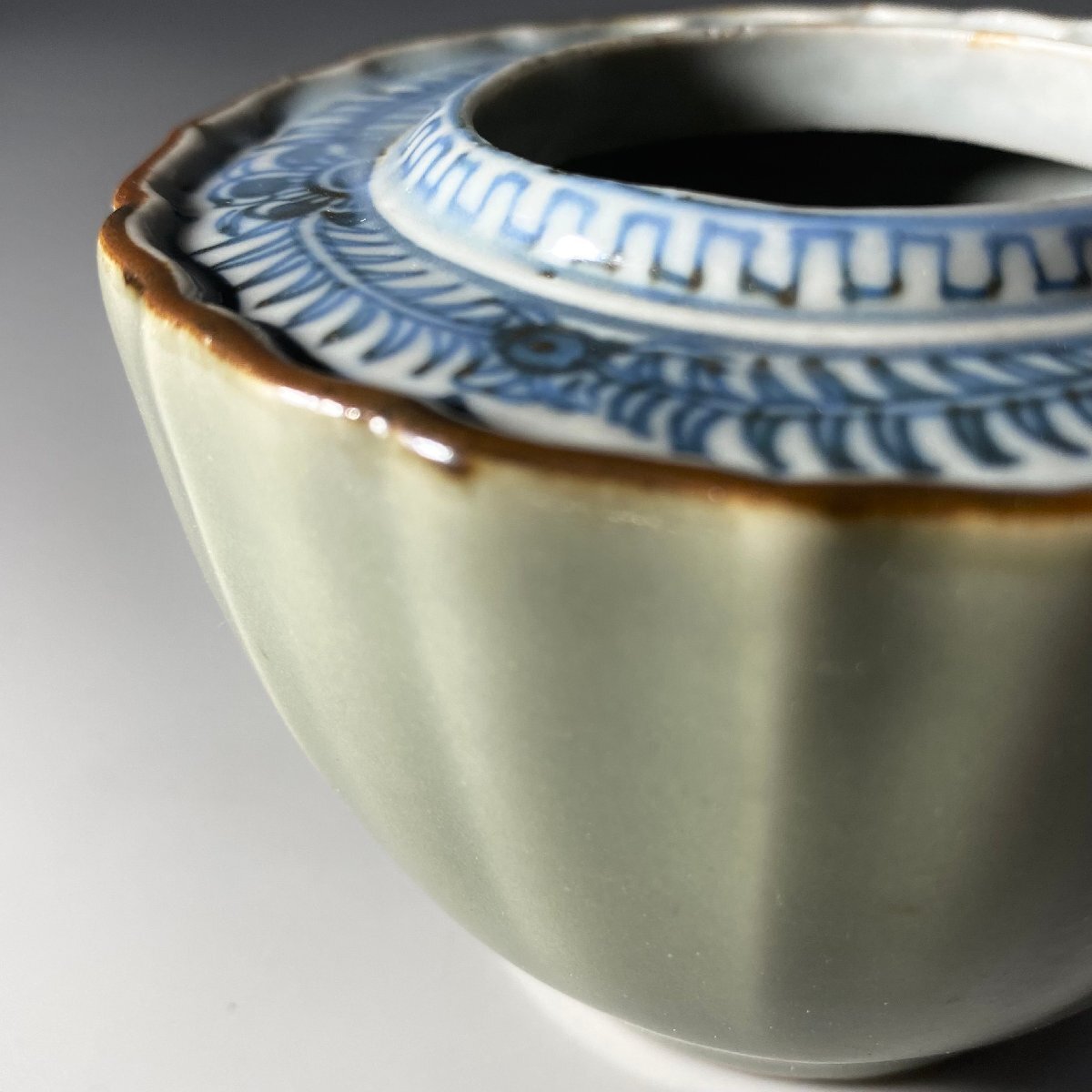 九谷 古染付盃洗 コンポート 花器 アンティーク 九谷焼/庄三/花瓶/骨董/アンティーク | 骨董・アンティークの