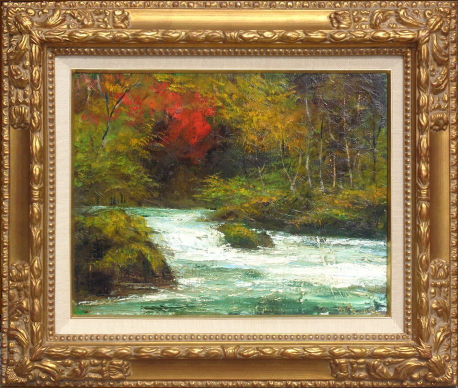 Yahoo!オークション -「奥入瀬渓流」(油彩) (絵画)の落札相場・落札価格