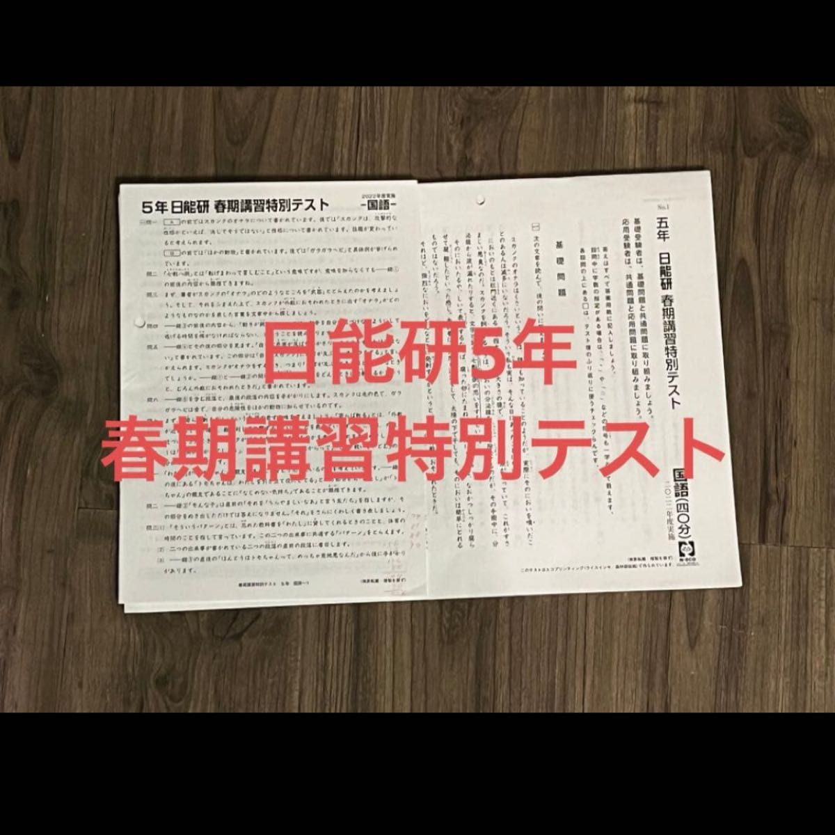最新2025年版】日能研 5年 春期/夏期/冬期講習＋講座＋テスト全5回分