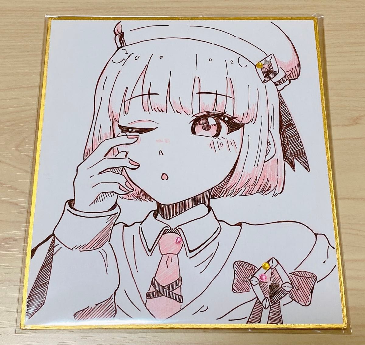 手描きイラスト ミニ色紙 アナログ原画 天使 女の子｜Yahoo!フリマ（旧