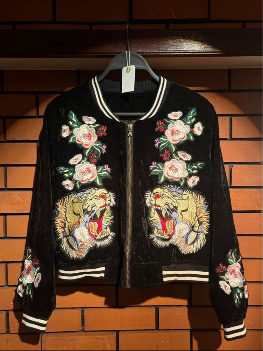 ZARA 梨花着用モデル ボンバージャケット鳥刺繍(鳳凰)スカジャンsize S