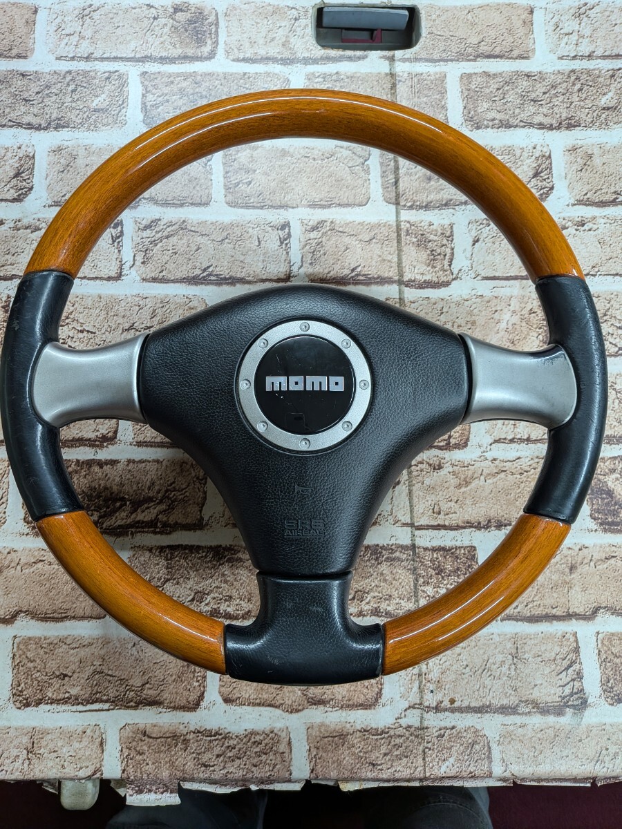 希少!!モモ(MOMO)ウッドステアリング(INDY) 約35cm 旧車/ハコスカ