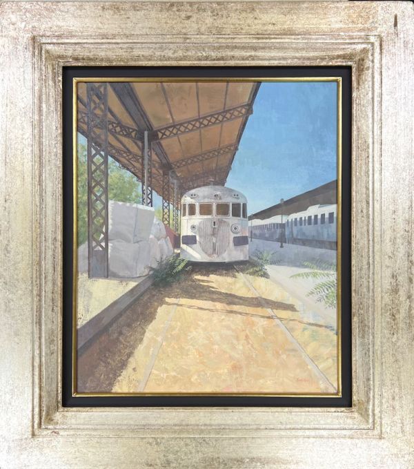 真作】絵画 廣岡真知子 油彩10号 雨あがり 写実風景 箱・黄袋入 Y34 真