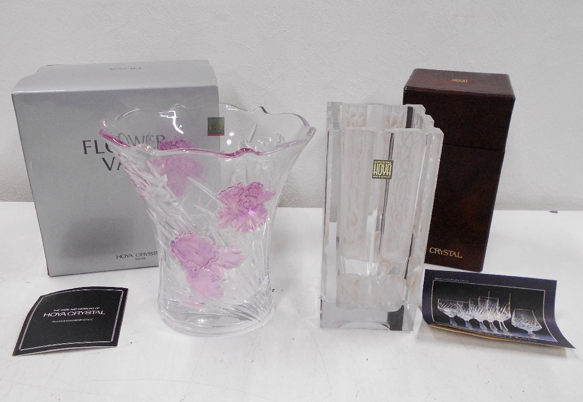 Yahoo!オークション -「hoyaクリスタル 花瓶」(クリスタルガラス