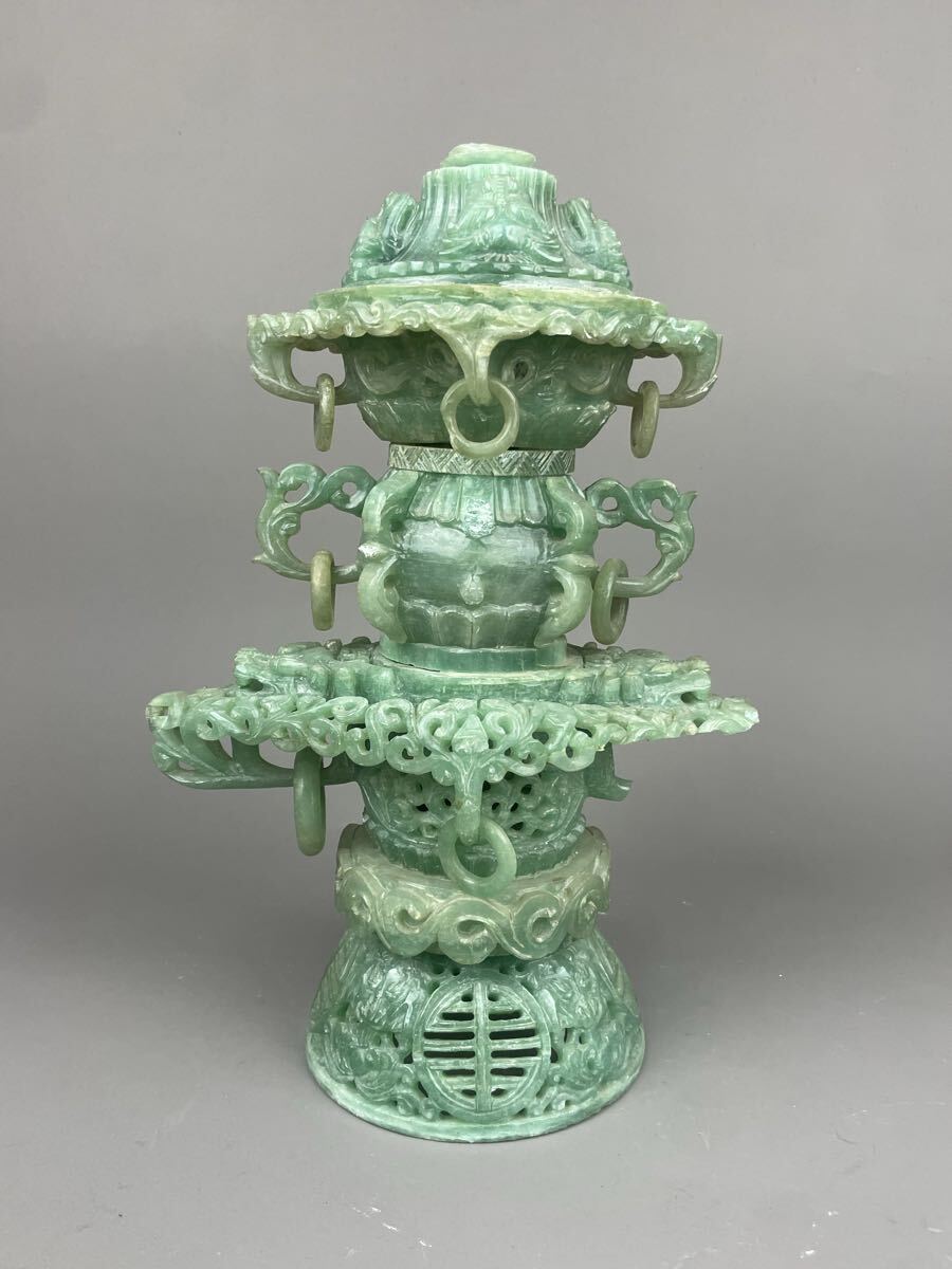 Yahoo!オークション -「翡翠 香炉」(彫刻、オブジェ) (美術品)の落札