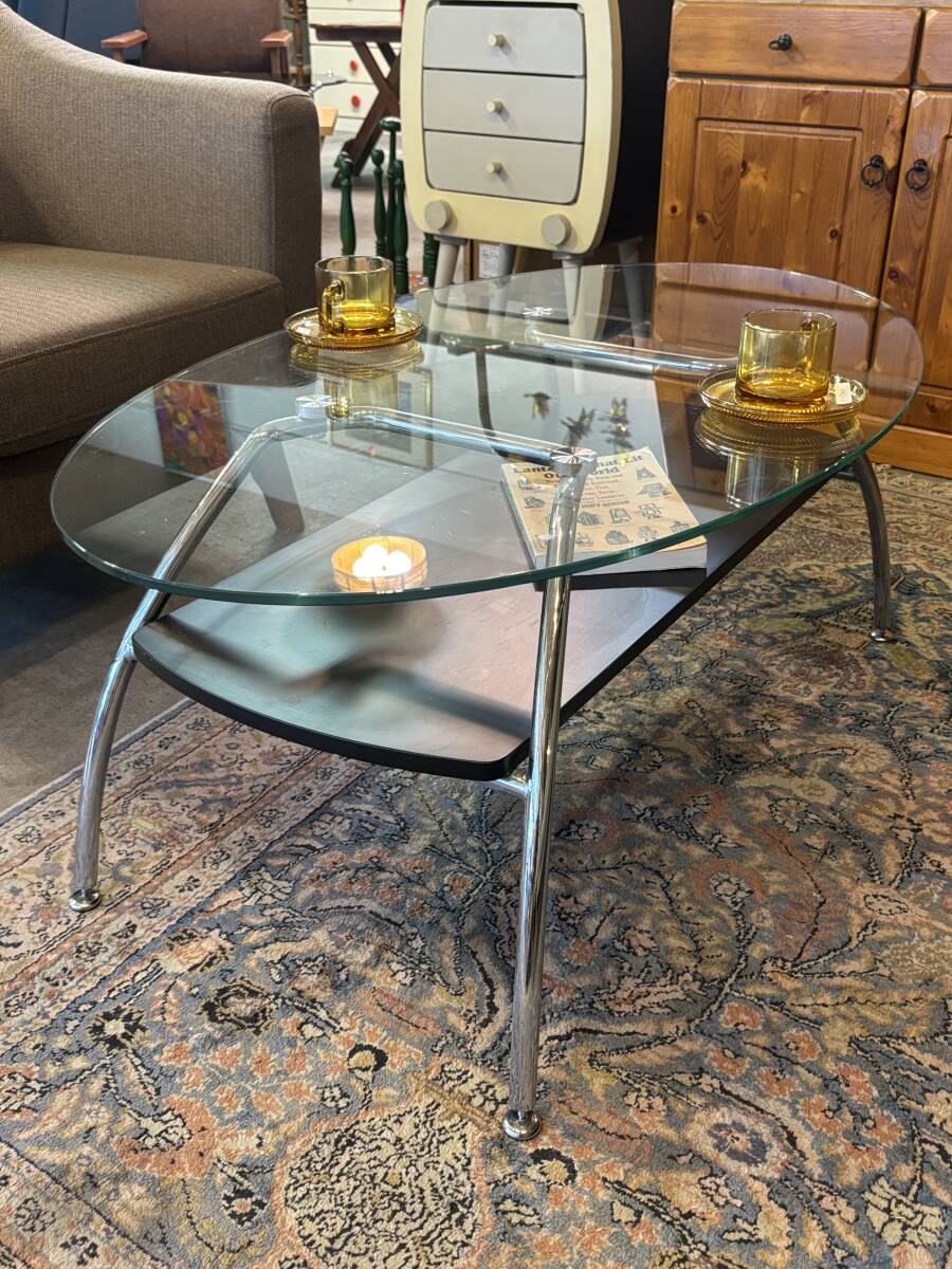 ミッドセンチュリー スペースエイジ センターテーブル ガラステーブル