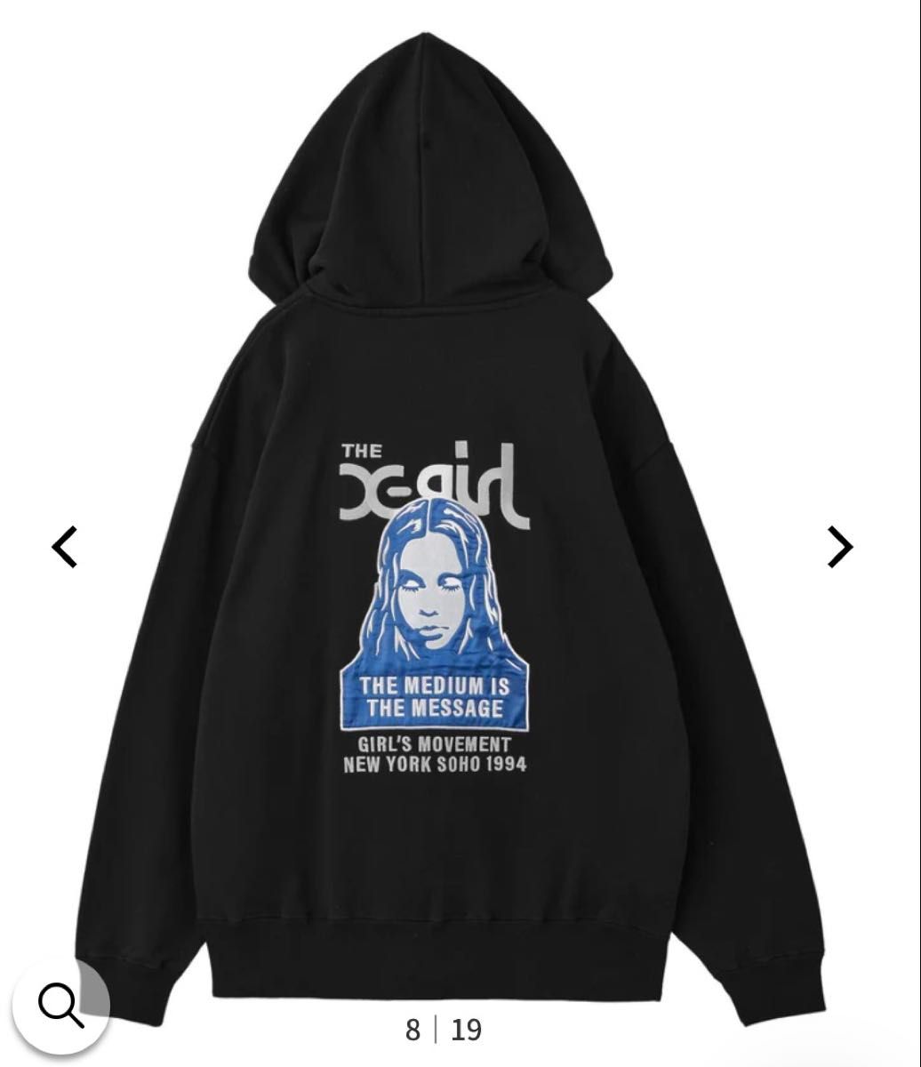 X-girl × HYSTERIC GLAMOUR SCULL AND BERRY HOODIE BLACK Mサイズ