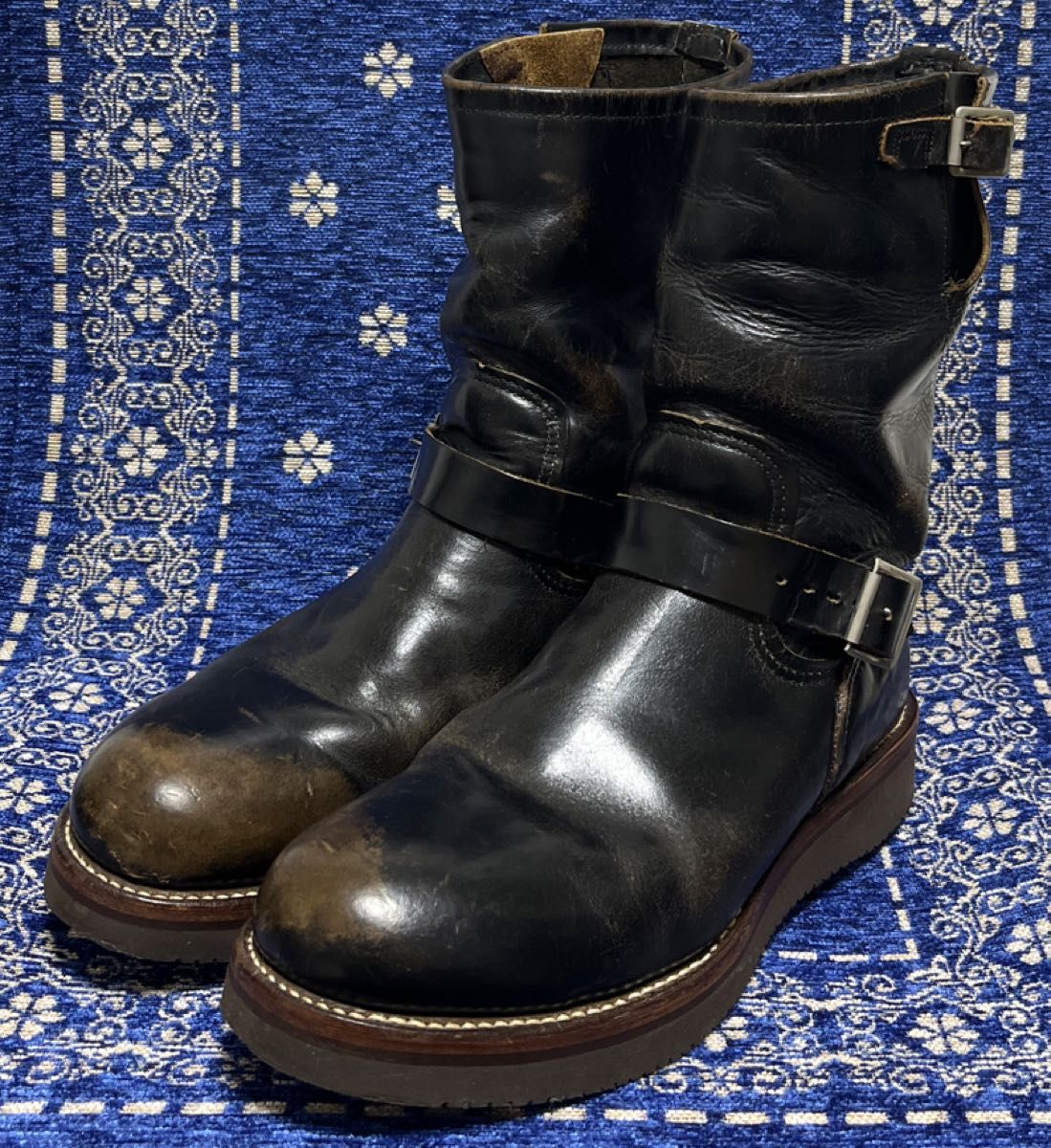 レッドウィング PT91 茶芯 エンジニア ブーツ (US7 1/2) 黒 ビンテージ
