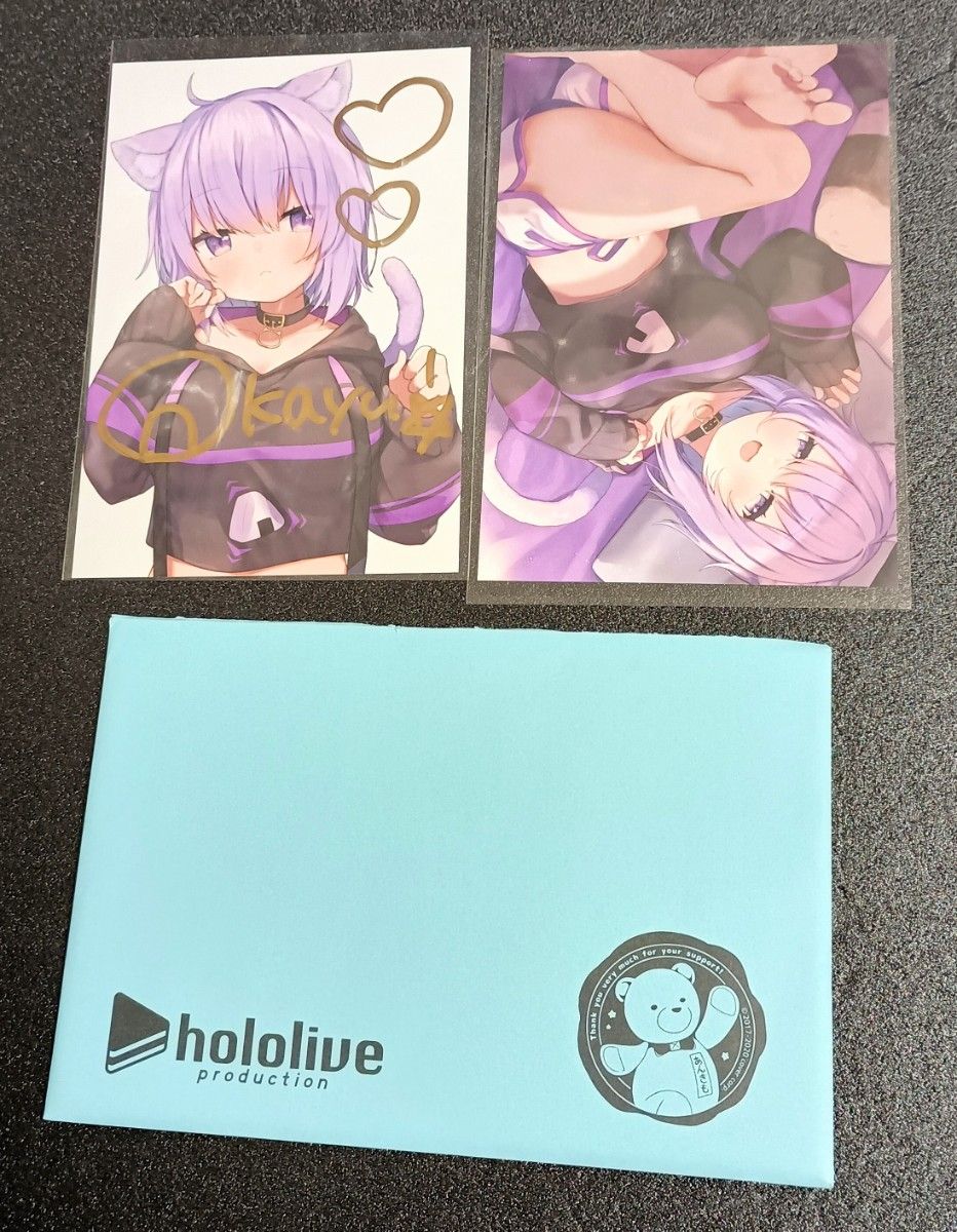 猫又おかゆ 60万人記念付属品 直筆サイン入りポストカード ホロライブ