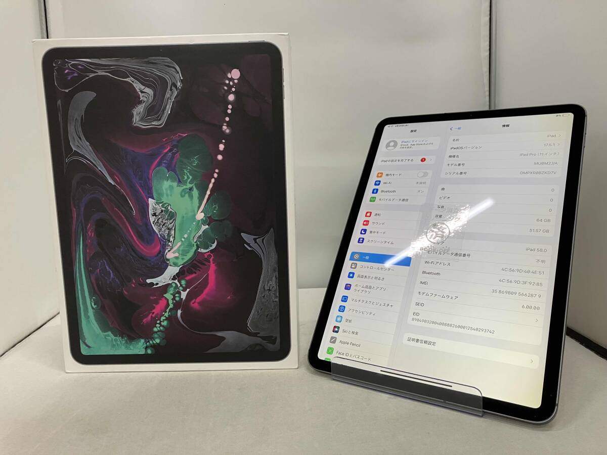Apple iPad Pro 11インチ 第1世代 Wi-Fi+Cellular 64GB MU0M2J/A SIM