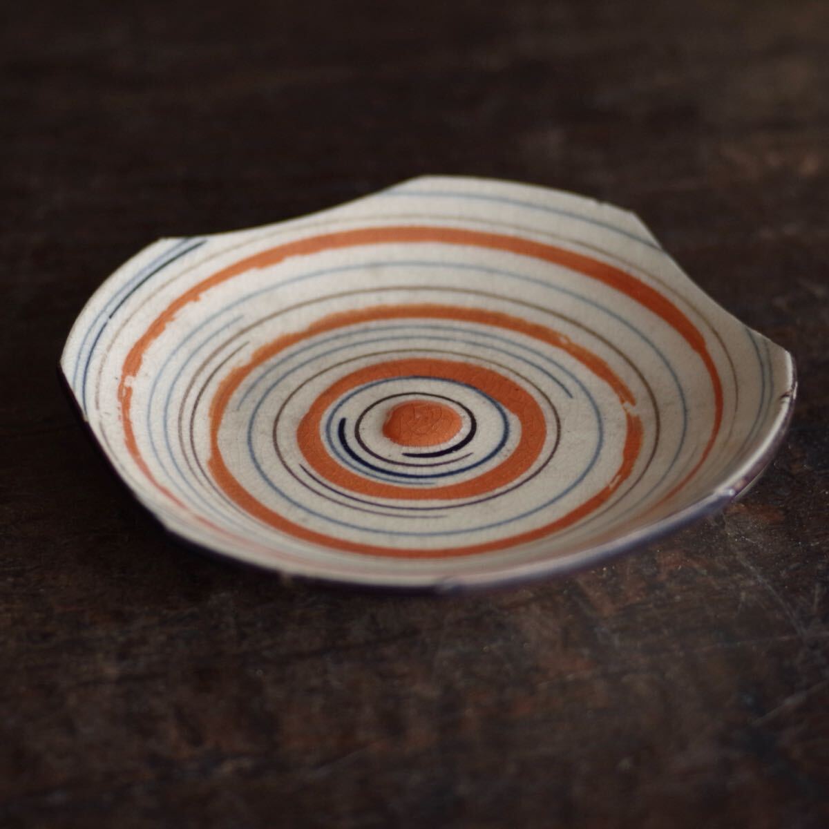古い今戸焼 都鳥皿 言問 団子皿 15センチ /隅田川焼 角田川焼 古い今戸
