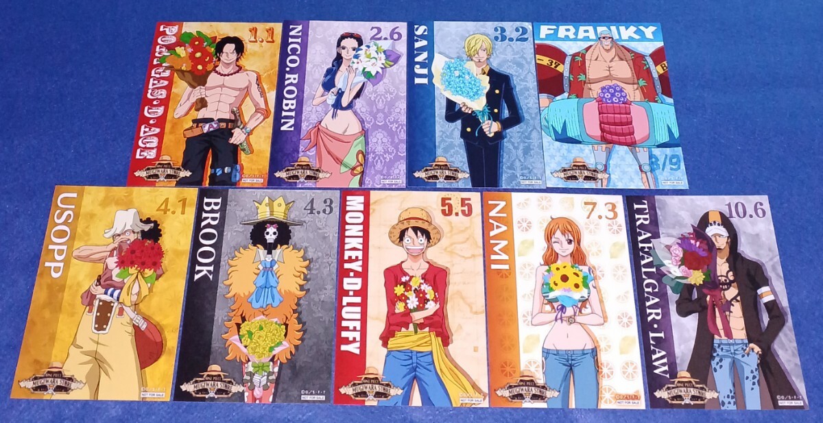 即決 麦わらストア ワンピース 限定 非売品 ミニ色紙 イラストシート