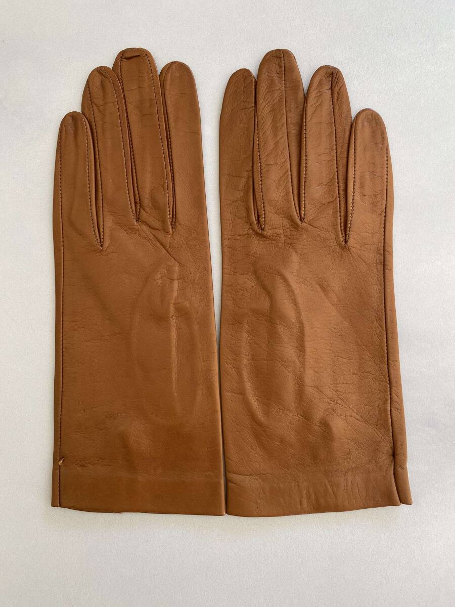 ☆未使用☆Sermoneta gloves ブラウン 本革カシミヤ手袋 2026年最新