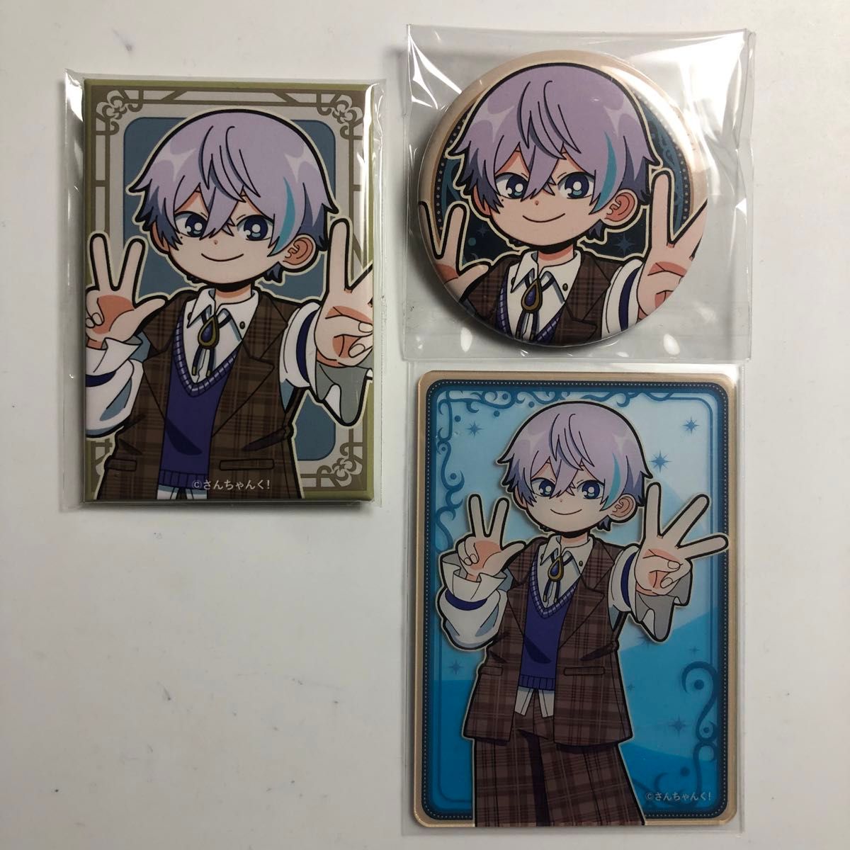 さんちゃんく RAKU CAFE 缶バッジ ブロマイド クリアカード ルザク