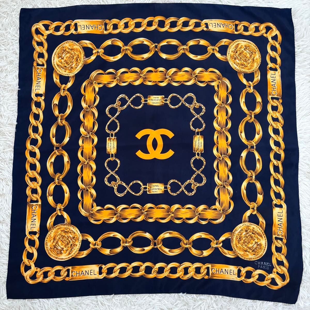シャネル ヴィンテージ スカーフリング スカーフ留めゴールド 保存袋