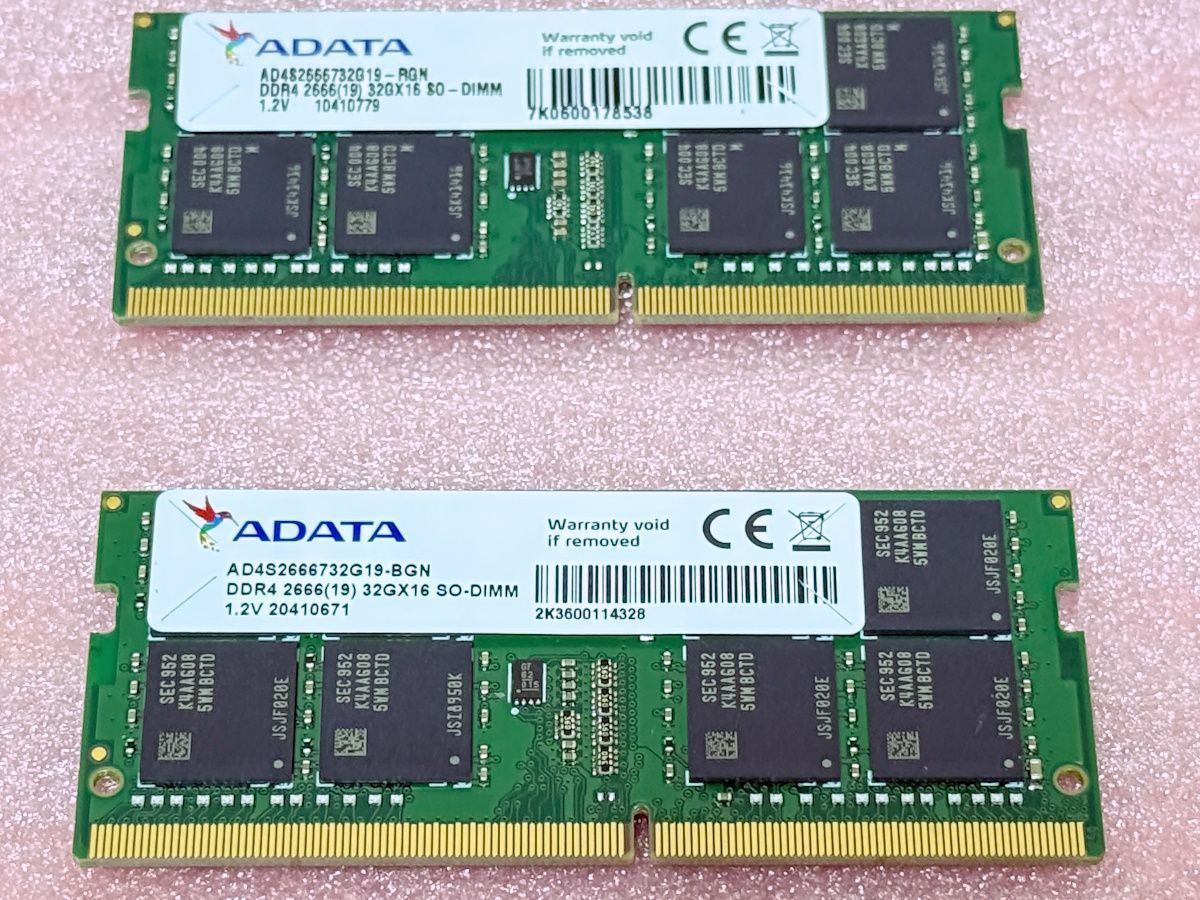 使用期間短い TEAMGROUP製 DDR4 2666 64GB PC4-21300 大容量 動作確認