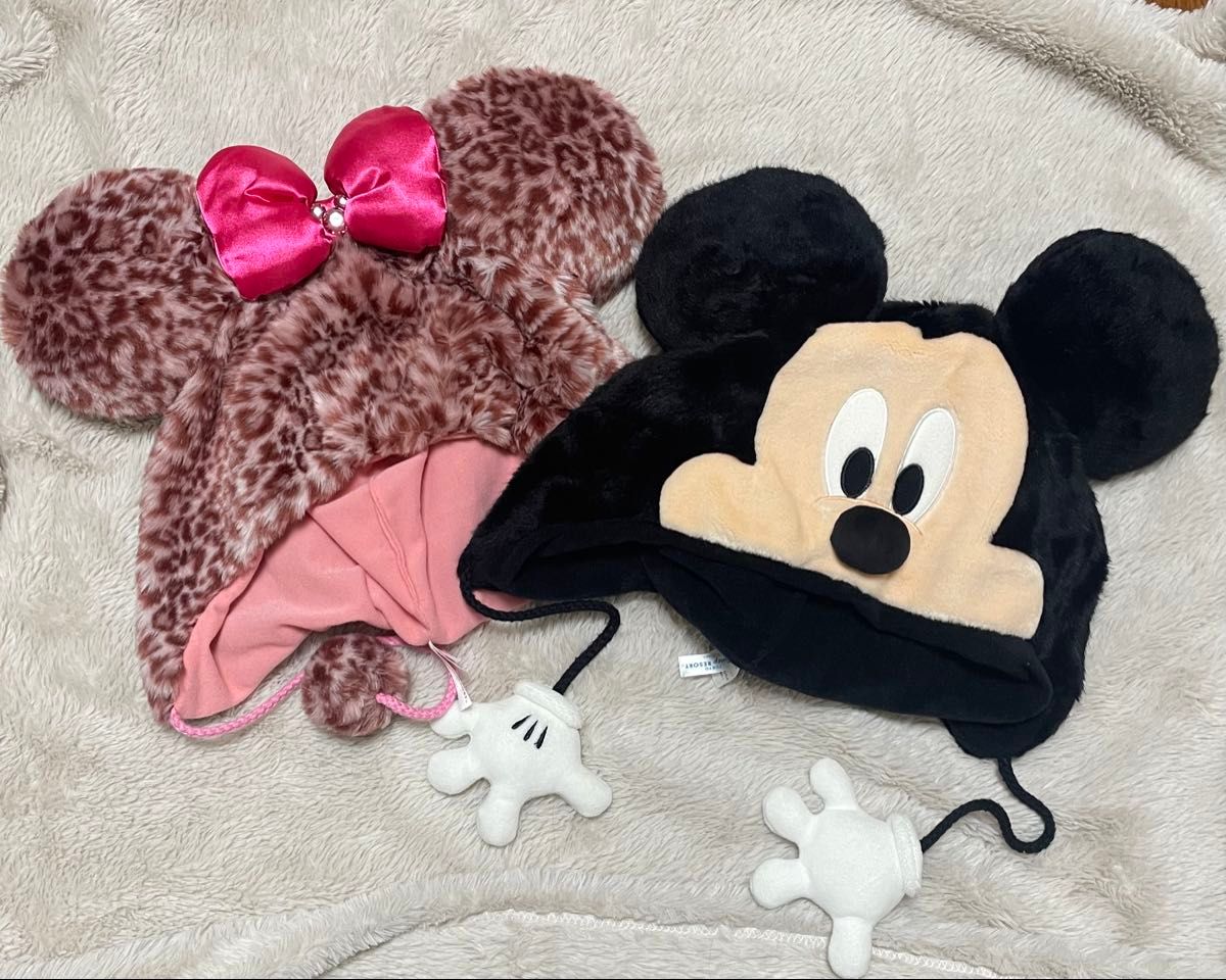 レア ディズニー マフラーキャップ ミニーマウス ヒョウ柄｜Yahoo