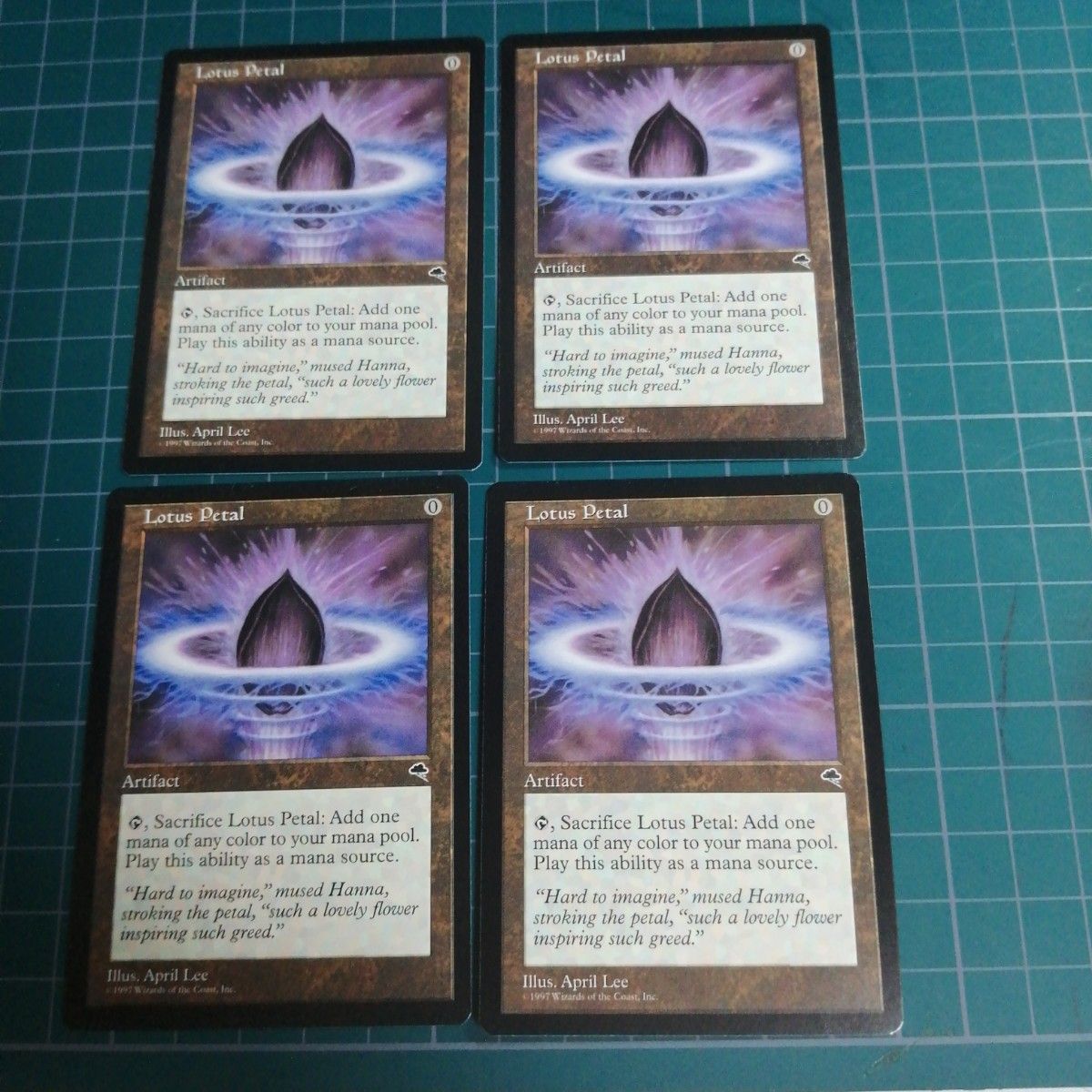 MTG Lotus Petal 睡蓮の花びら 4枚セット エッチング foil 英語版