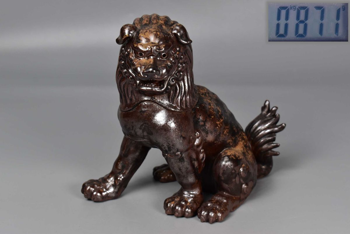 1346 古備前焼 獅子 置物 古美術品 時代物 1346 古備前焼 獅子 置物 古