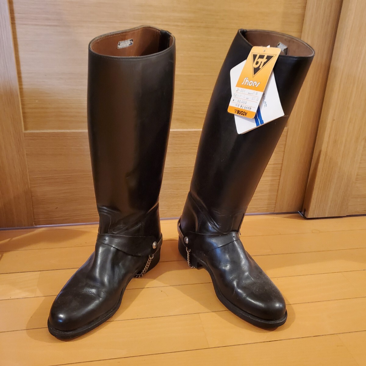 当時物BUGGY バイクブーツ 黒 レザー25.5 当時物BUGGY バイクブーツ 黒