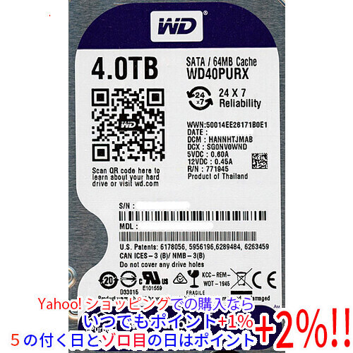 WESTERN DIGITAL WD40PURX [4TB SATA600] オークション比較 - 価格.com