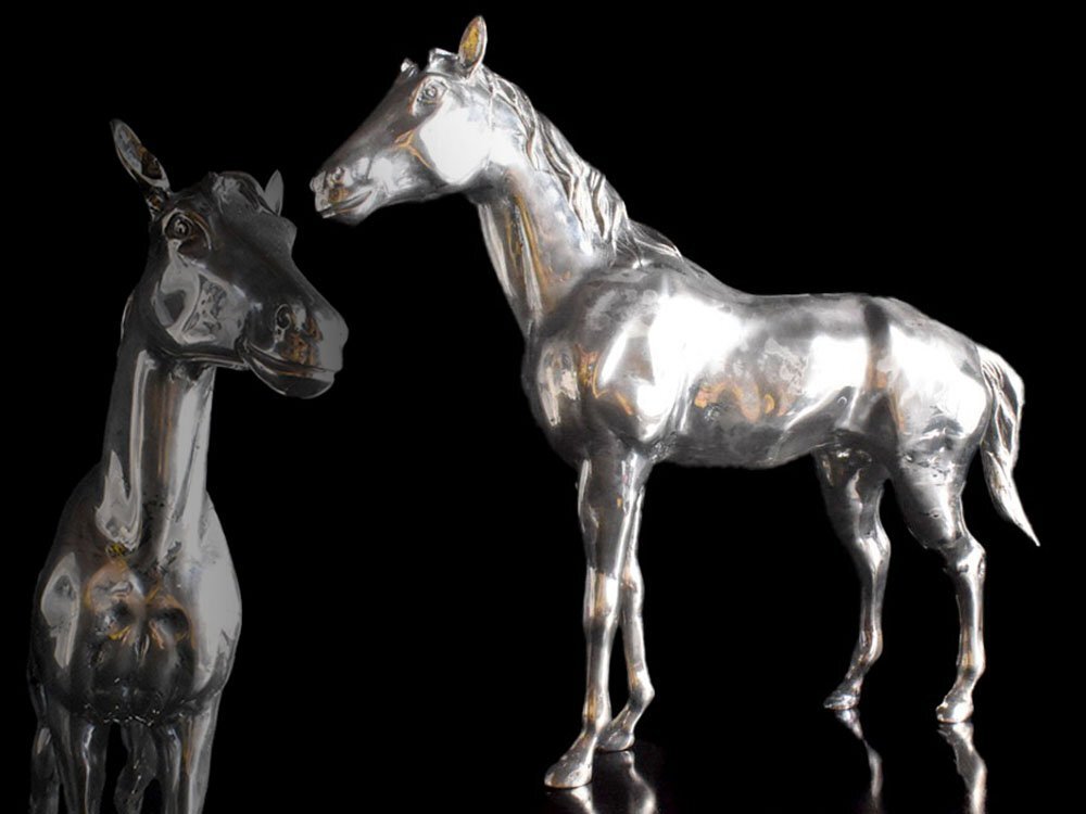 銀製 馬 置物 宏作 在銘 シルバーオブジェ 金属工芸 Yahoo