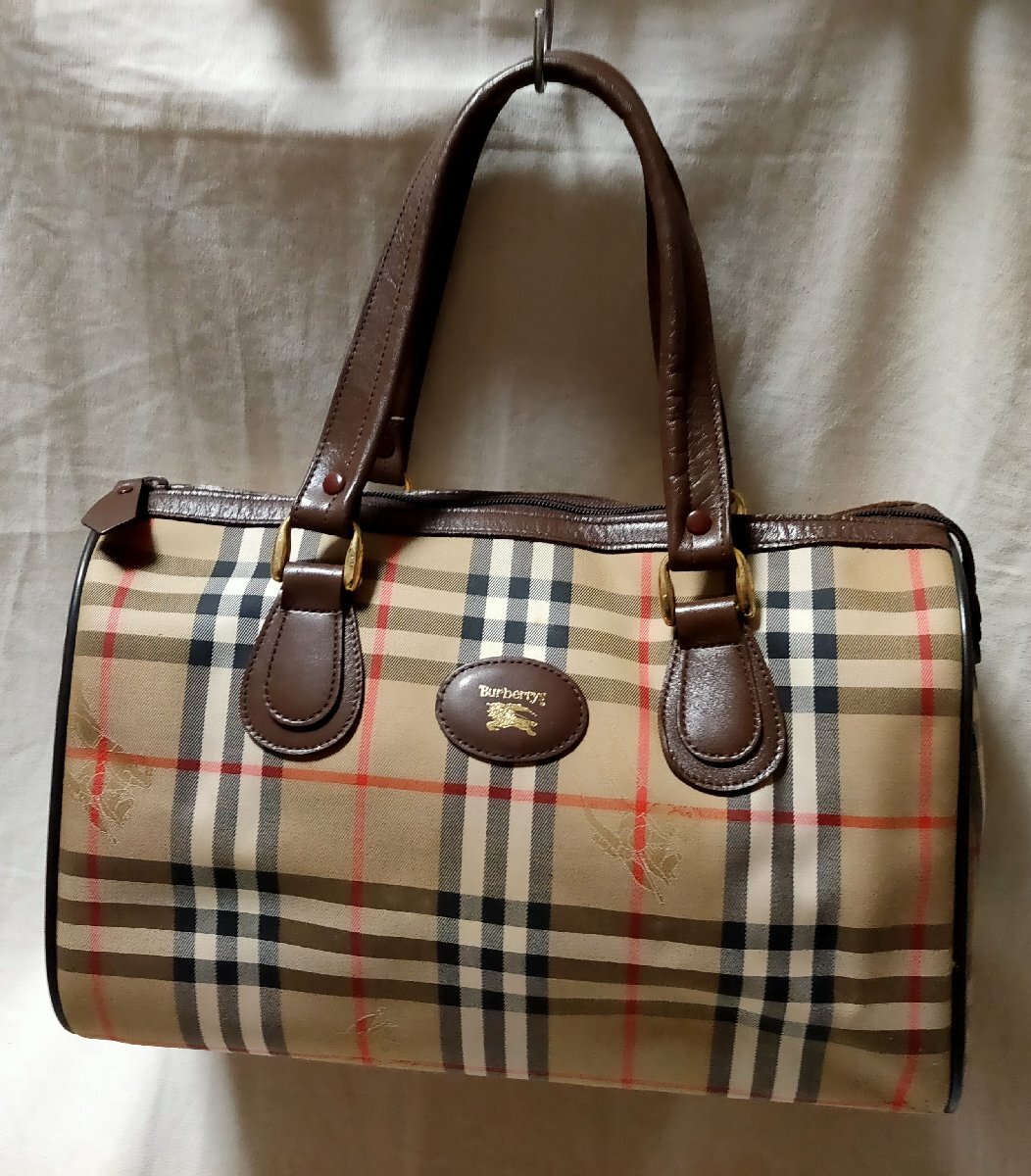 Yahoo!オークション -「バーバリー ノバチェック ミニボストンバッグ