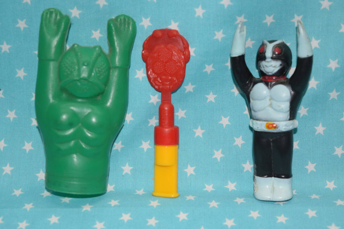 当時ものポピー製 仮面ライダー希少ソフビペンダントトップ（チェーン