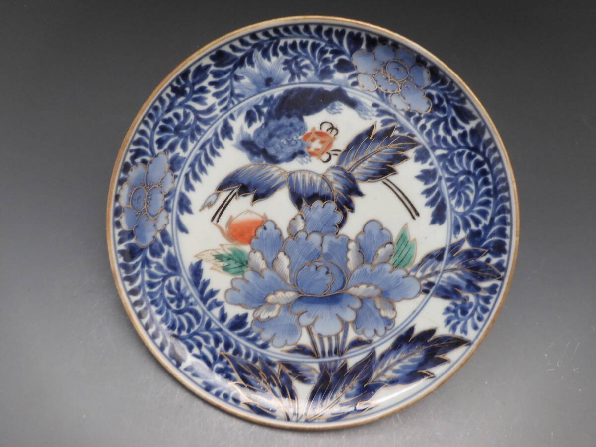 ☆古い 伊万里焼 古伊万里色絵山水龍文長皿 5客 fm068zb.