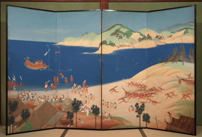 Yahoo!オークション -「屏風」(日本画) (絵画)の落札相場・落札価格