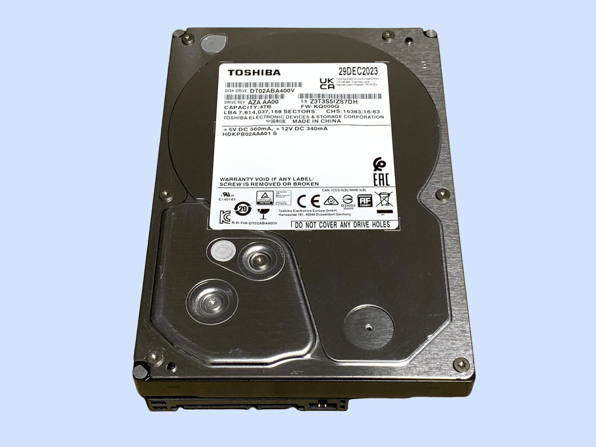4TB TOSHIBA / DT02ABA400V 【使用時間 10 h】 2023年製 新品同様 3 5