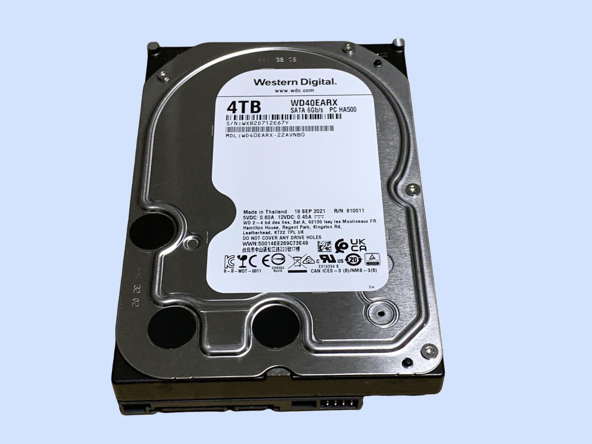 4TB Western Digital / WD40EAAZ 【使用時間 7h】 2022年製 新品同様