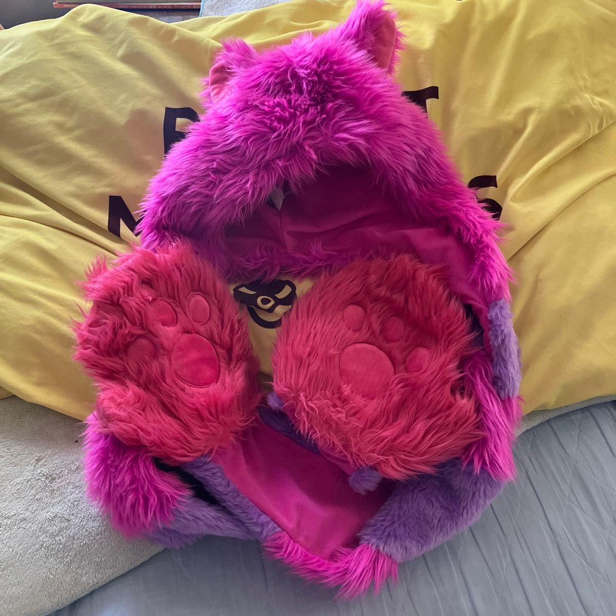 ディズニー チェシャ猫 ファンキャップ フード付きマフラー シャチ猫