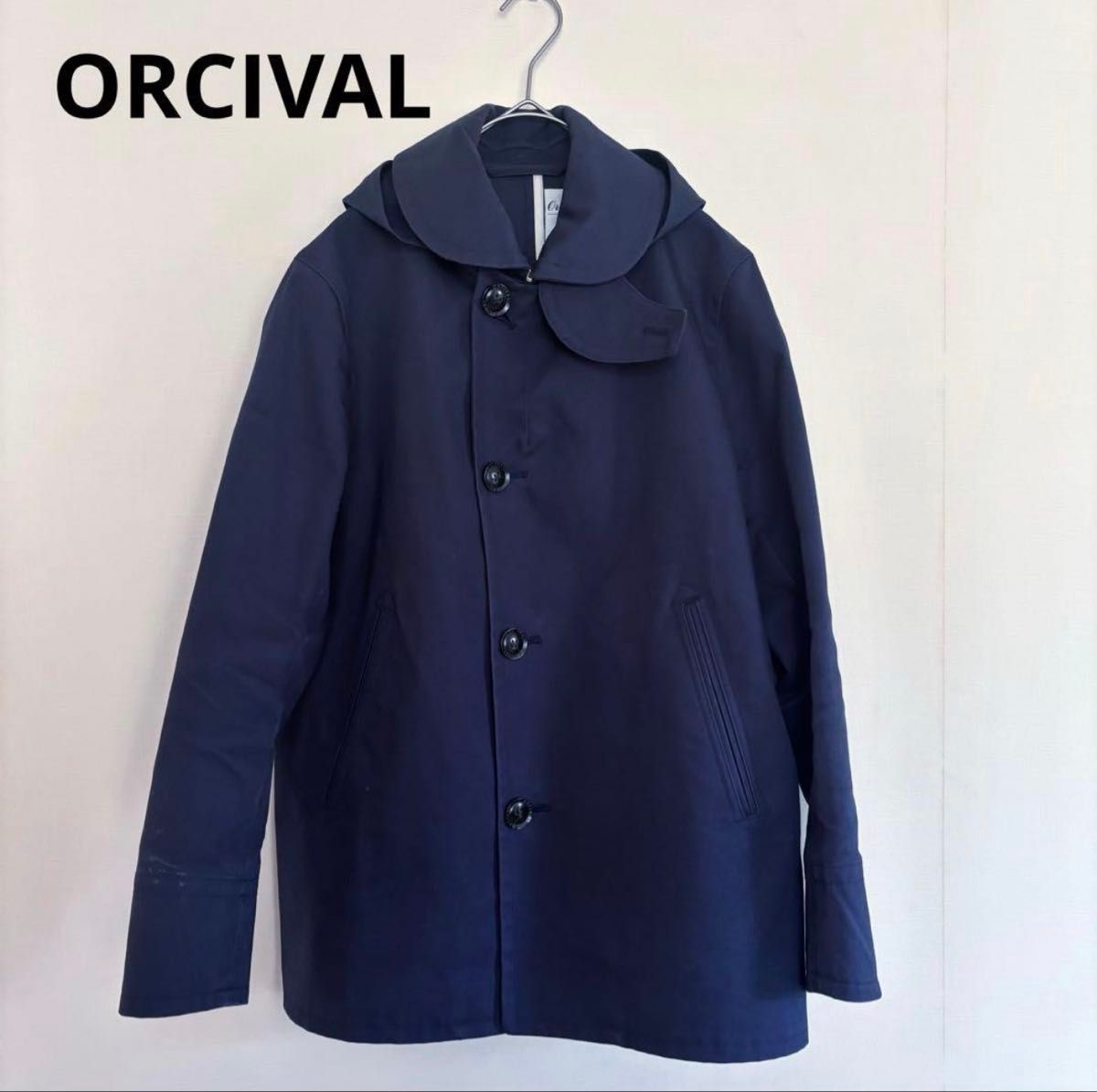 美品】orcival オーシバル ダブル ピーコート ウールコート ネイビー M
