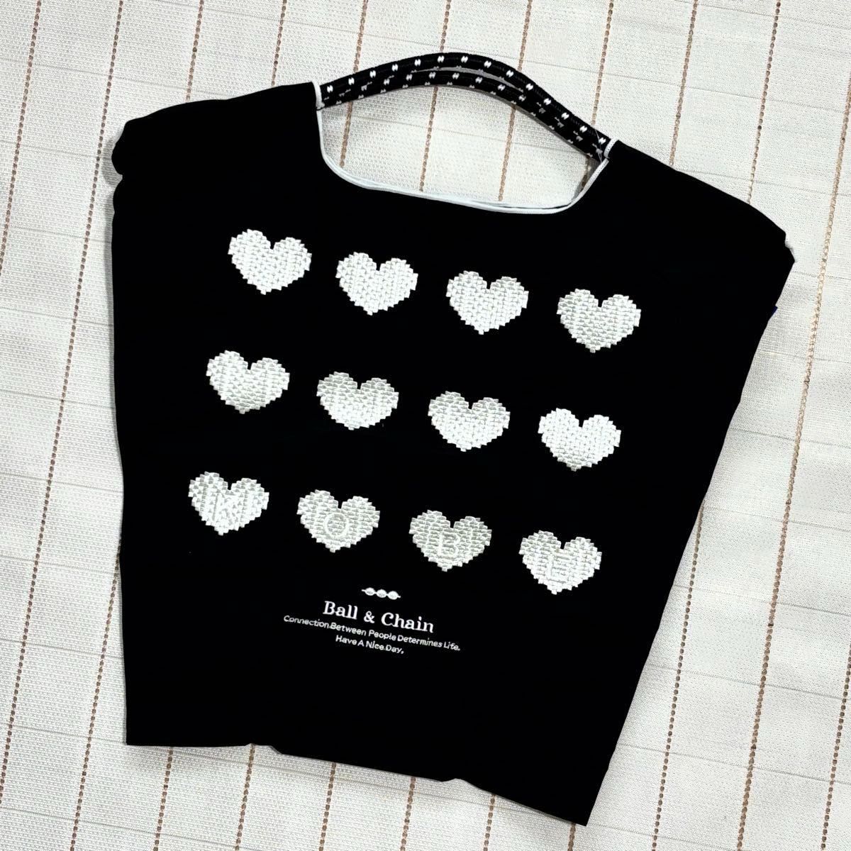 ボールアンドチェーン 神戸限定ハート ネイビー エコバッグ Mサイズ